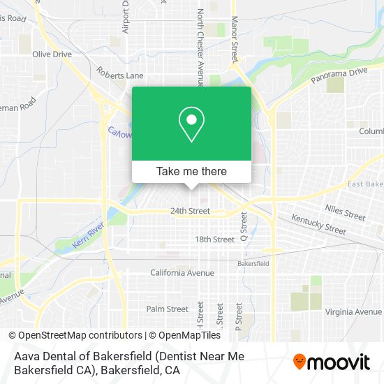 Mapa de Aava Dental of Bakersfield (Dentist Near Me Bakersfield CA)