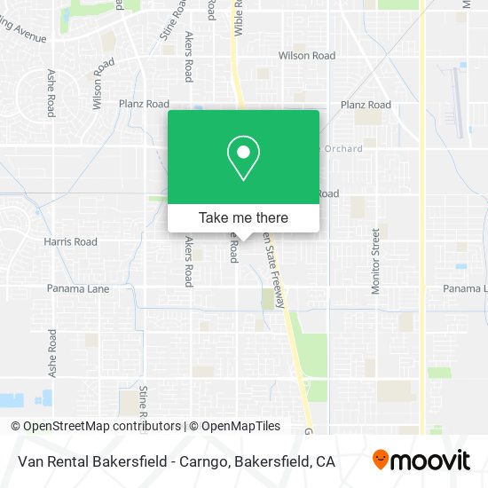 Mapa de Van Rental Bakersfield - Carngo