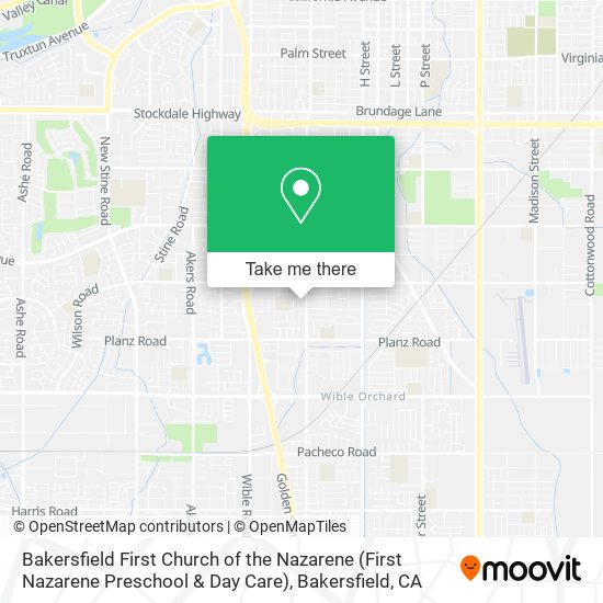 Bakersfield First Church of the Nazarene (First Nazarene Preschool & Day Care) map