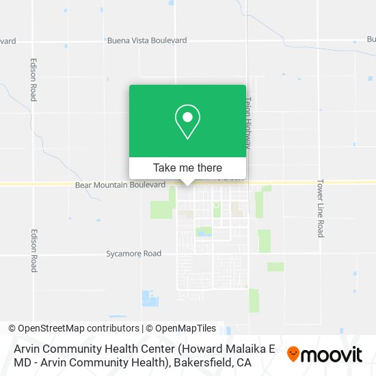 Mapa de Arvin Community Health Center (Howard Malaika E MD - Arvin Community Health)