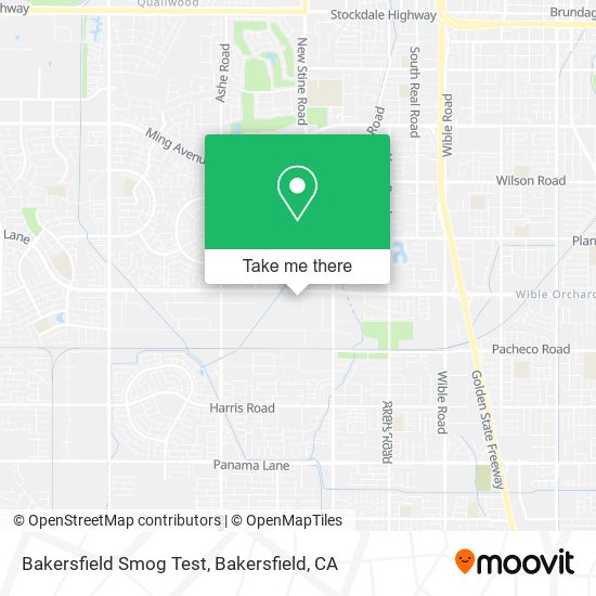 Bakersfield Smog Test map