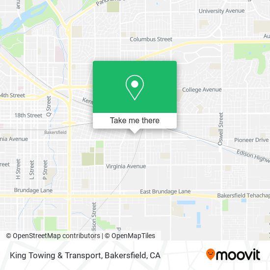 King Towing & Transport map