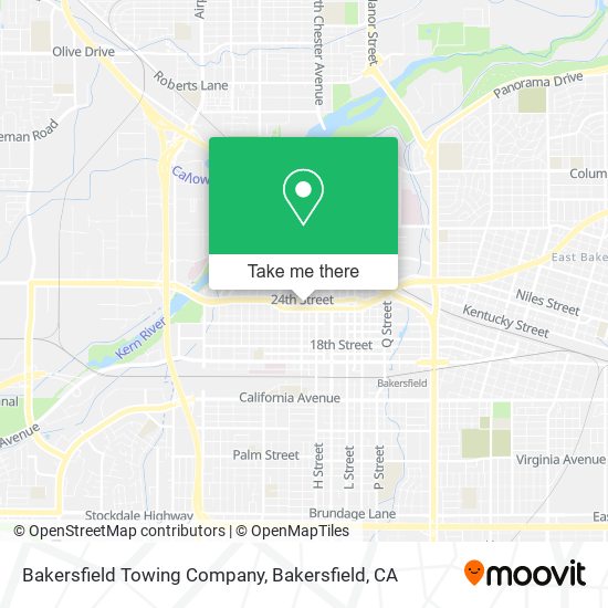 Mapa de Bakersfield Towing Company