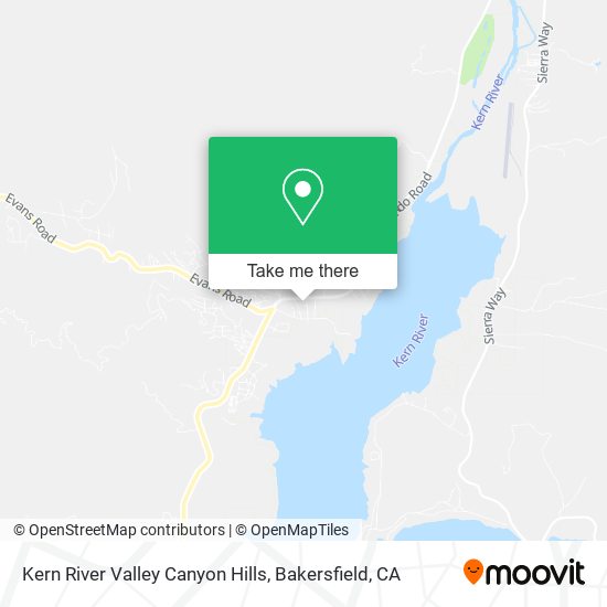 Kern River Valley Canyon Hills map