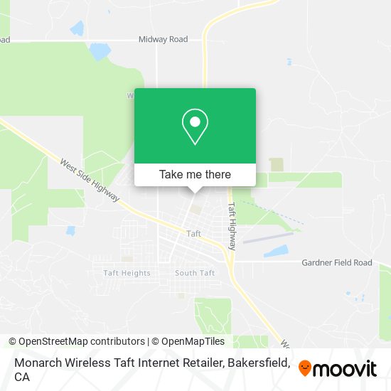 Mapa de Monarch Wireless Taft Internet Retailer