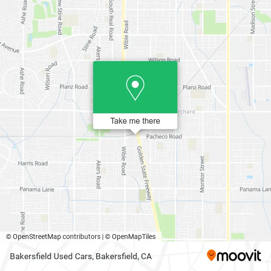 Bakersfield Used Cars map