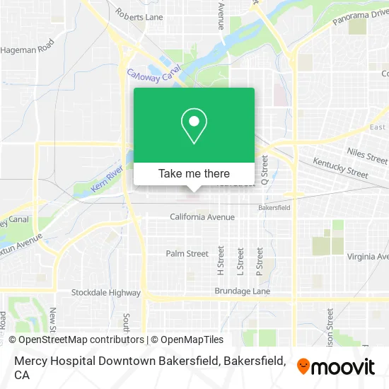 Mercy Hospital Downtown Bakersfield map