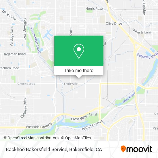 Backhoe Bakersfield Service map