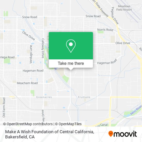 Make A Wish Foundation of Central California map