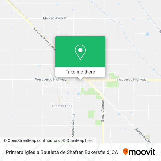 Primera Iglesia Bautista de Shafter map