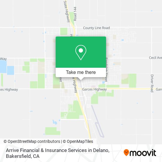 Mapa de Arrive Financial & Insurance Services in Delano