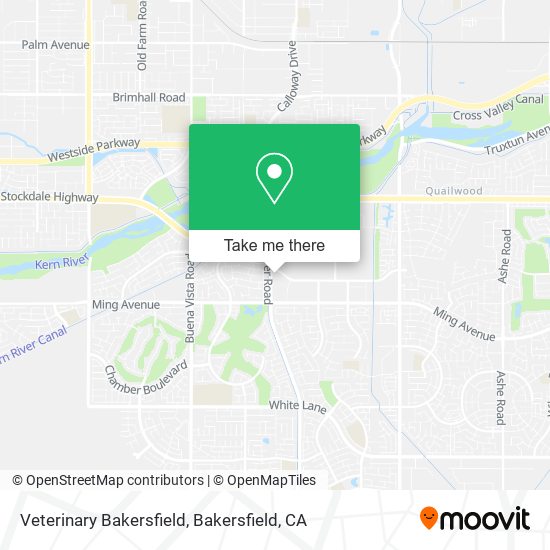 Veterinary Bakersfield map
