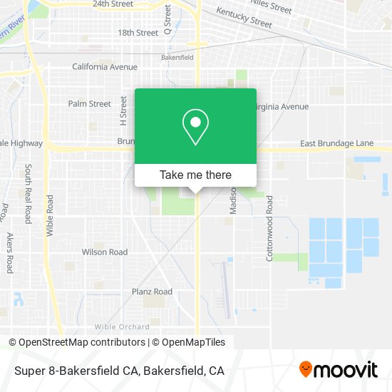 Super 8-Bakersfield CA map