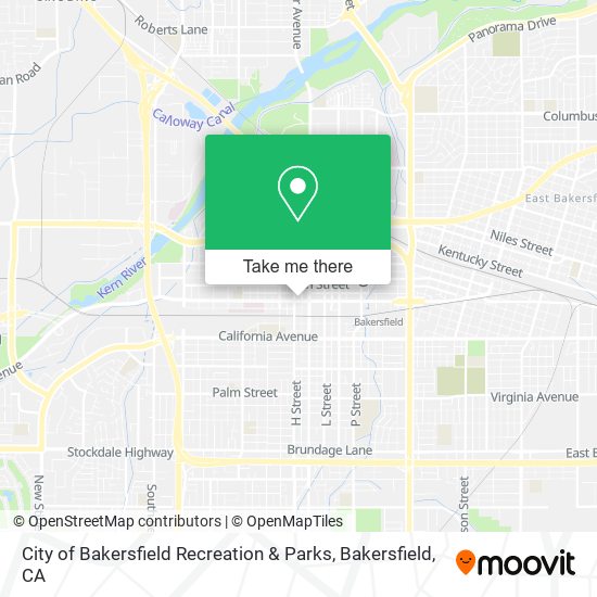 City of Bakersfield Recreation & Parks map