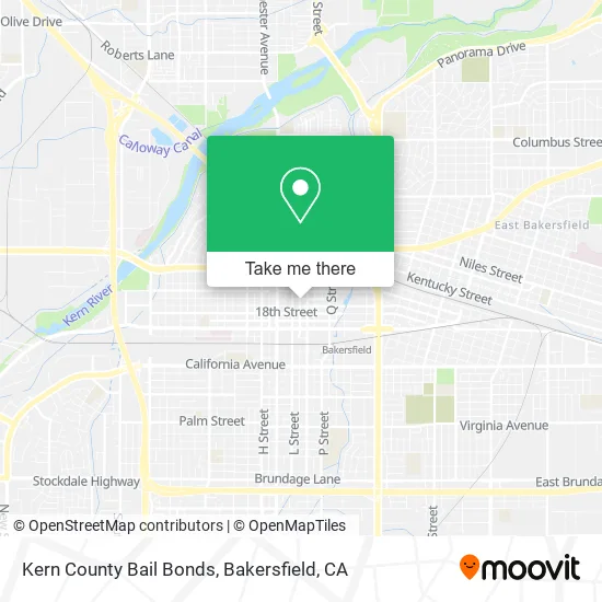 Mapa de Kern County Bail Bonds
