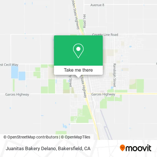 Mapa de Juanitas Bakery Delano