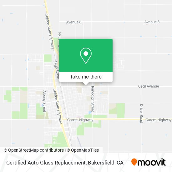 Certified Auto Glass Replacement map