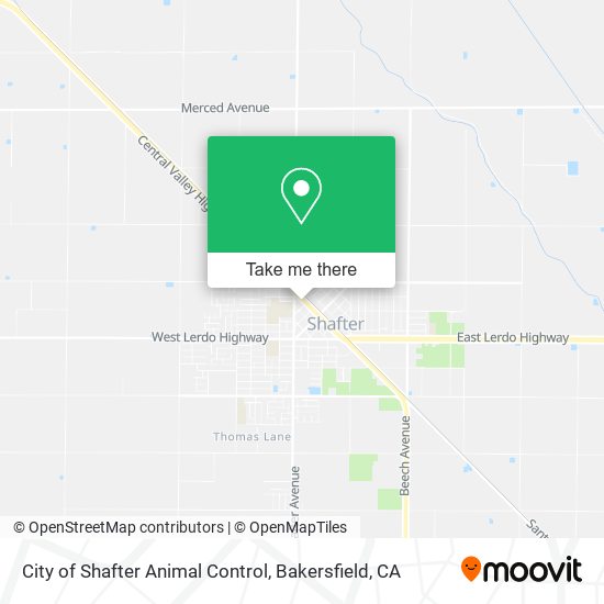 City of Shafter Animal Control map