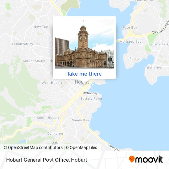 Hobart General Post Office map