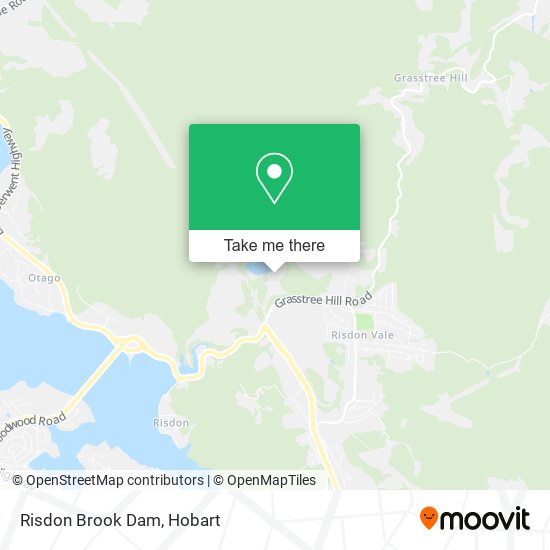 Mapa Risdon Brook Dam