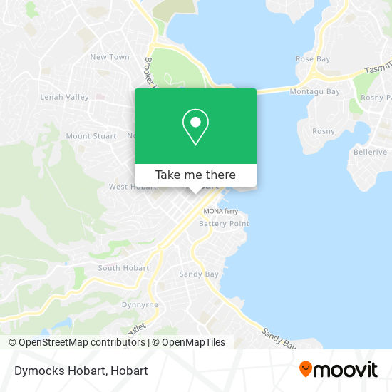Dymocks Hobart map