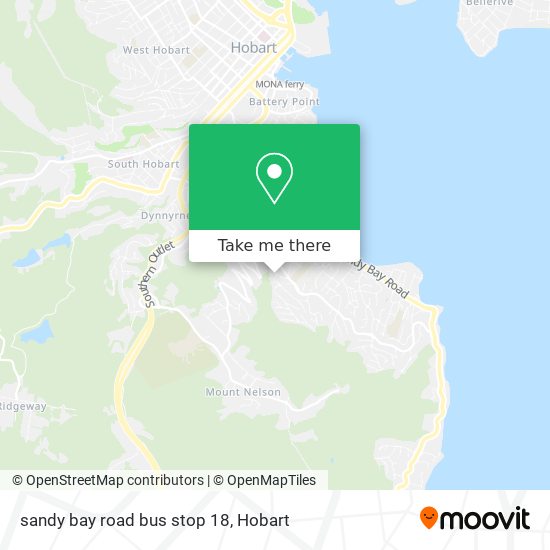 sandy bay road bus stop 18 map