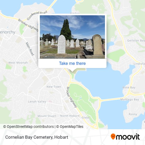 Mapa Cornelian Bay Cemetery