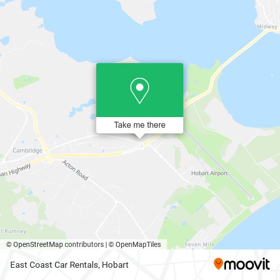 Mapa East Coast Car Rentals