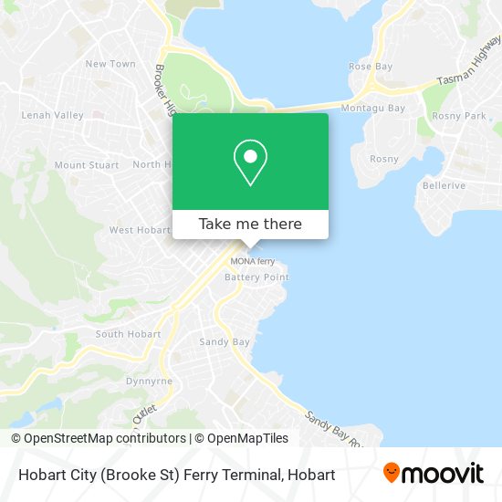 Mapa Hobart City (Brooke St) Ferry Terminal