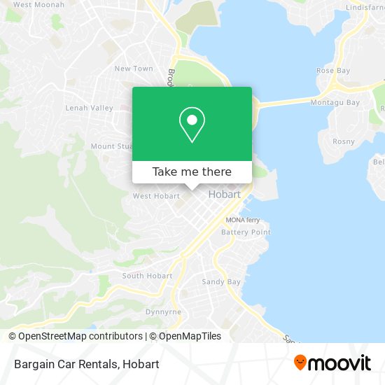 Bargain Car Rentals map