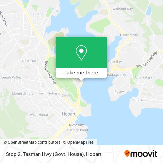 Stop 2, Tasman Hwy (Govt. House) map
