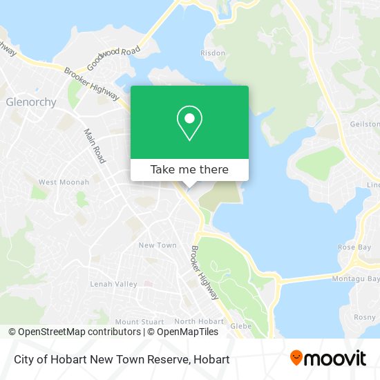 City of Hobart New Town Reserve map