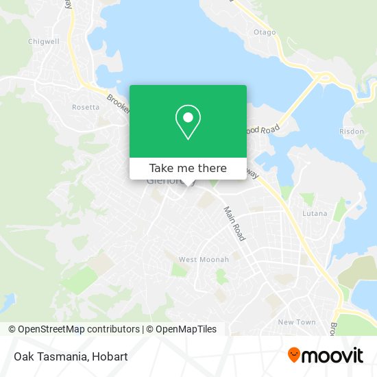 Mapa Oak Tasmania
