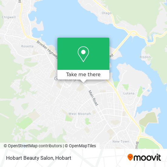 Mapa Hobart Beauty Salon