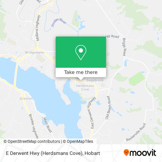 E Derwent Hwy (Herdsmans Cove) map