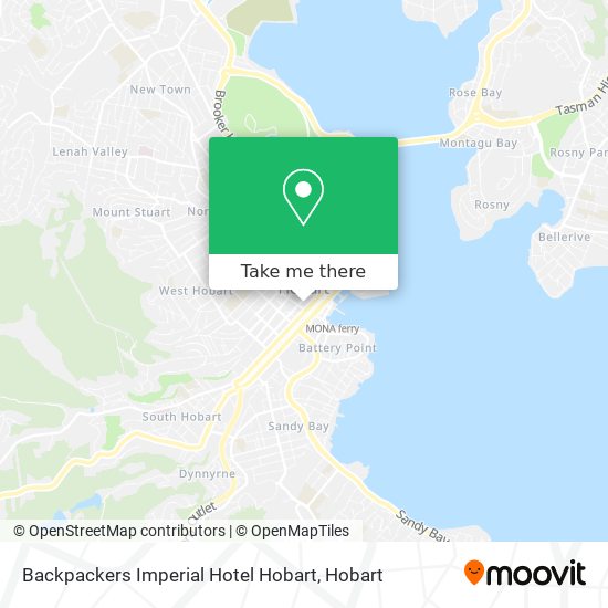 Backpackers Imperial Hotel Hobart map