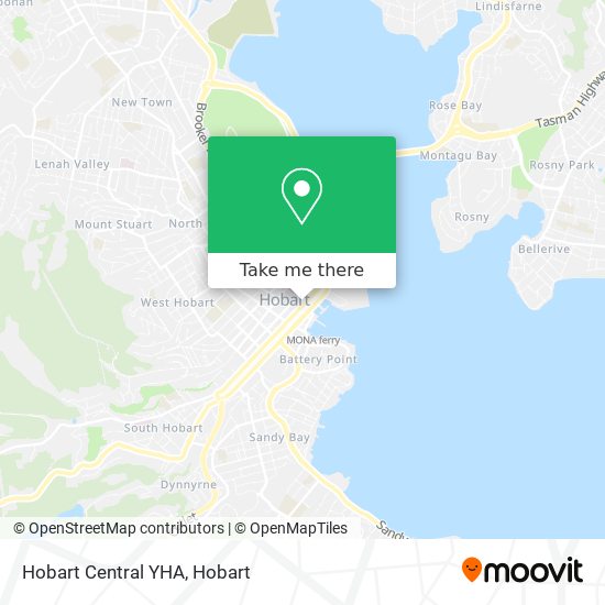 Hobart Central YHA map