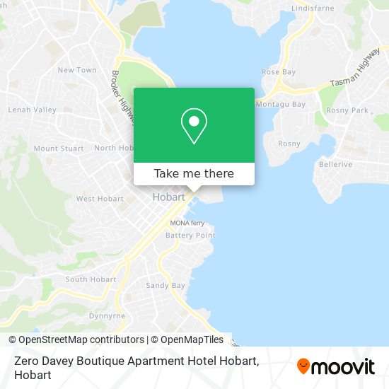 Zero Davey Boutique Apartment Hotel Hobart map