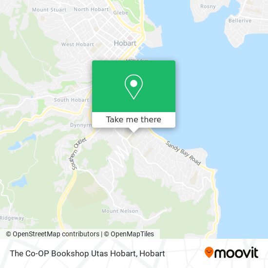 The Co-OP Bookshop Utas Hobart map