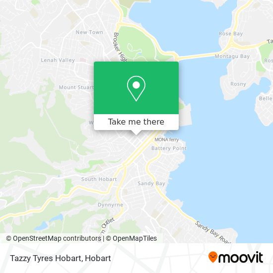 Tazzy Tyres Hobart map