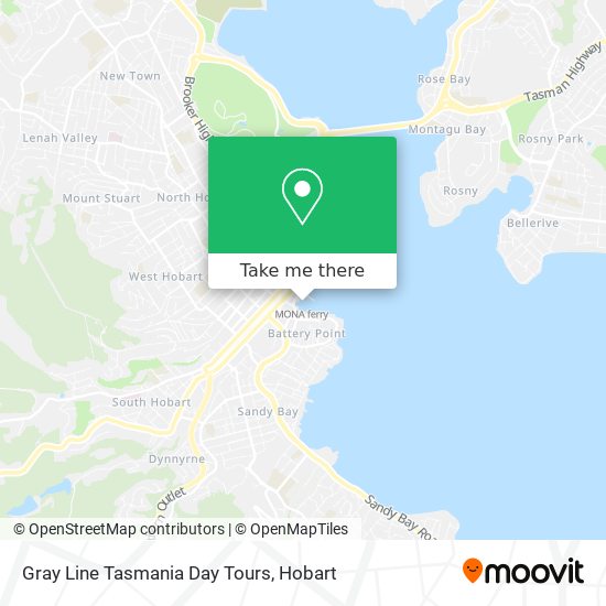 Gray Line Tasmania Day Tours map