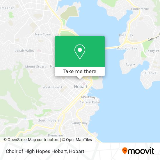 Choir of High Hopes Hobart map