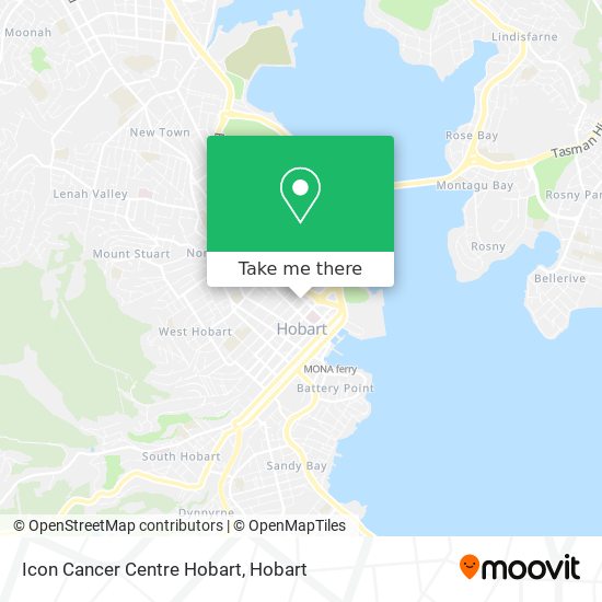 Mapa Icon Cancer Centre Hobart