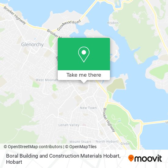 Mapa Boral Building and Construction Materials Hobart