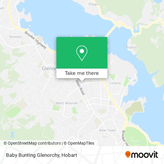 Mapa Baby Bunting Glenorchy