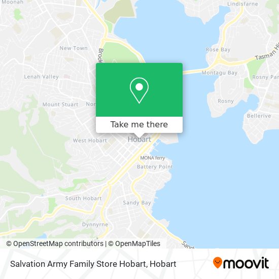 Salvation Army Family Store Hobart map