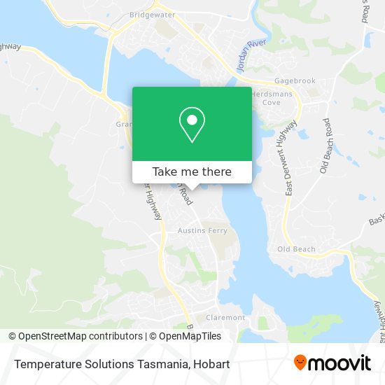 Mapa Temperature Solutions Tasmania