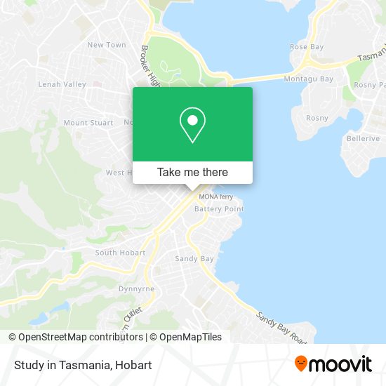 Study in Tasmania map