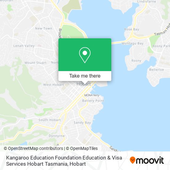 Kangaroo Education Foundation Education & Visa Services Hobart Tasmania map