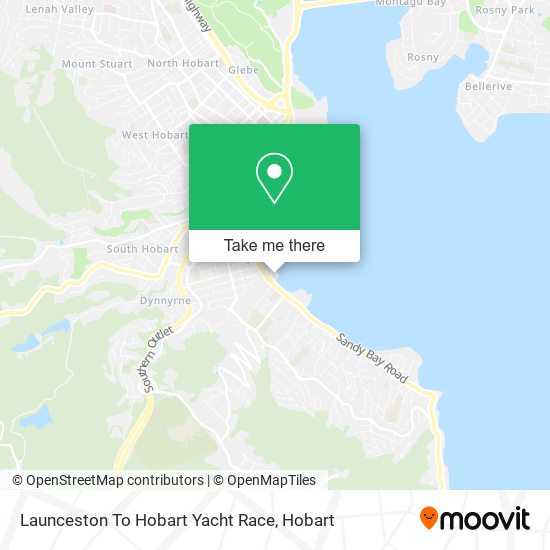 Launceston To Hobart Yacht Race map